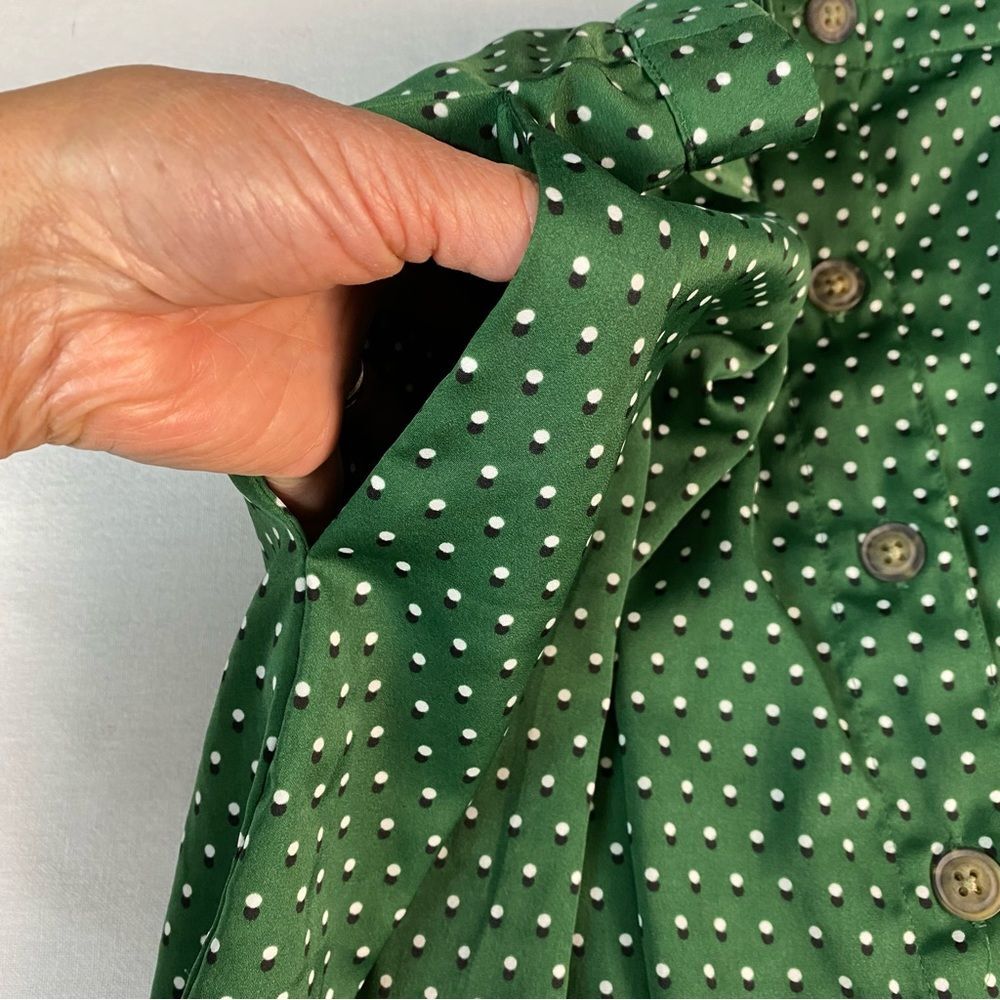 Who What Wear Green Maxi Skirt Polka Dot Prairie Cottagecore Size 6 - Picture 6 of 9